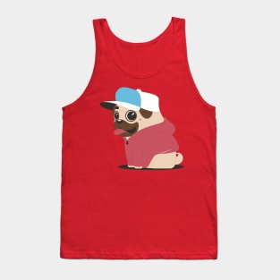 Pug With Cap Tank Top